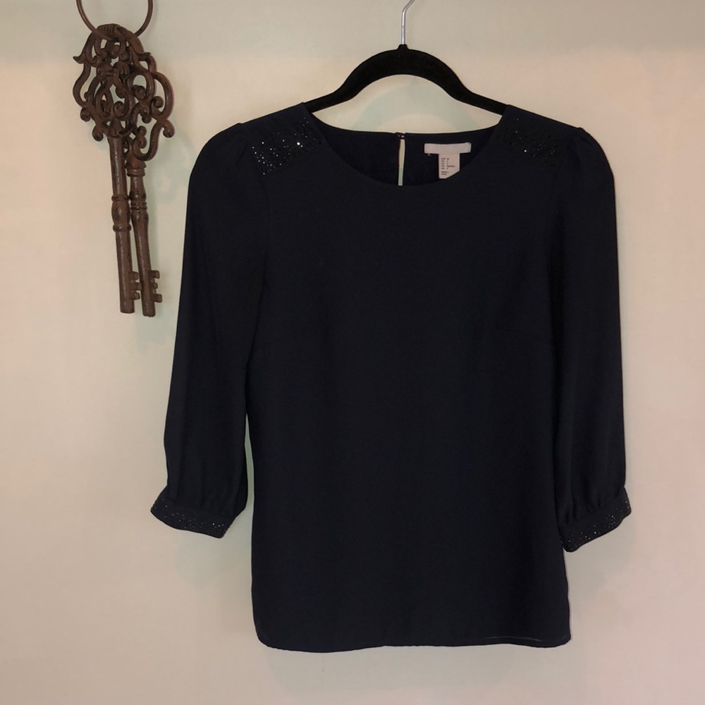 H&M Mid Sleeve Shirt with Rhinestone Design